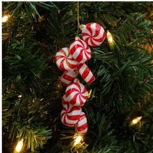 Festive Red and White Peppermint Ornaments